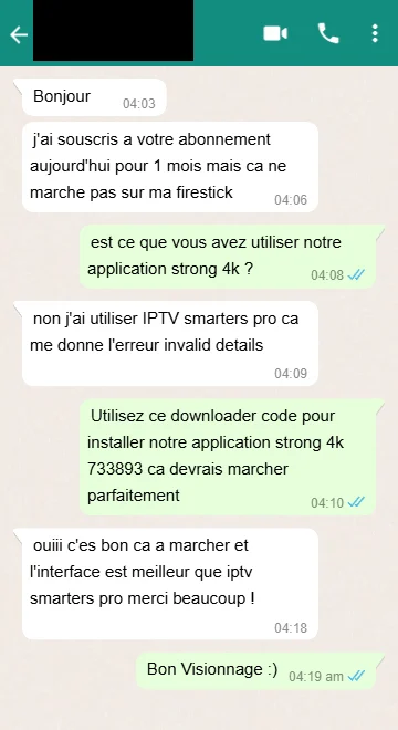 Avis client IPTV 4